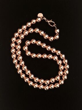 18K Rose Gold Plated Beaded Necklace